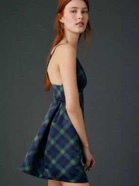 Kimchi Blue Petit Fours Fit-And-Flare Satin Mini Dress Dark Green